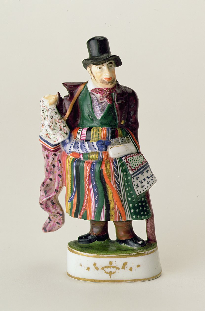 Lommetørkleselgeren, Meissen-figur på vis av Johann Joachim Kandler (1706-75) (keramikk) av German School