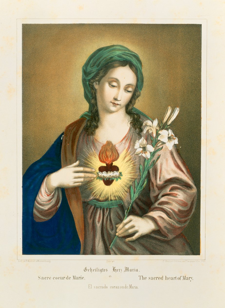 Marias hellige hjerte, utgitt av Fr. Wentzel, Weissenburg, 1850 av German School