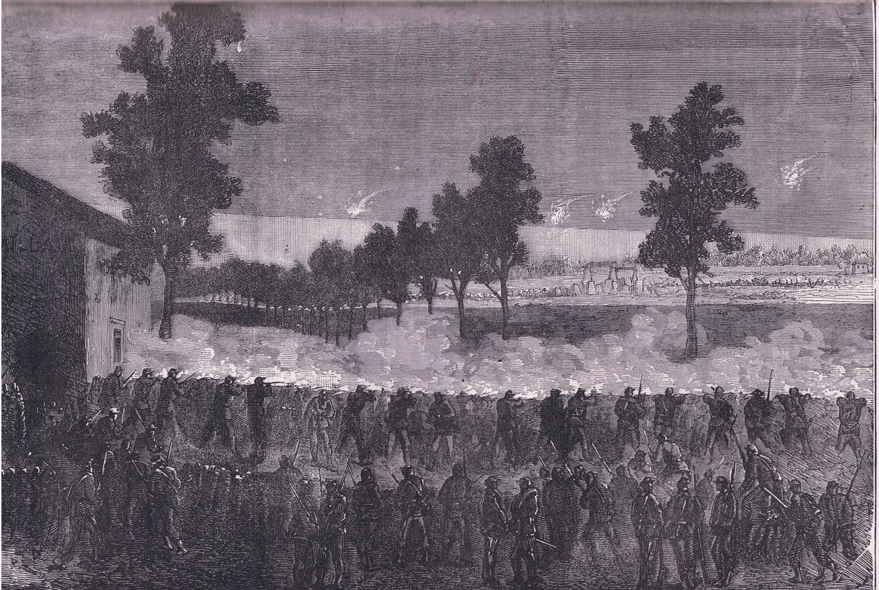 The sortie of Cachan, Cassells History of the War between France and Germany utgitt av Cassell and Company Limited, ca. 1890 (litho) av German School