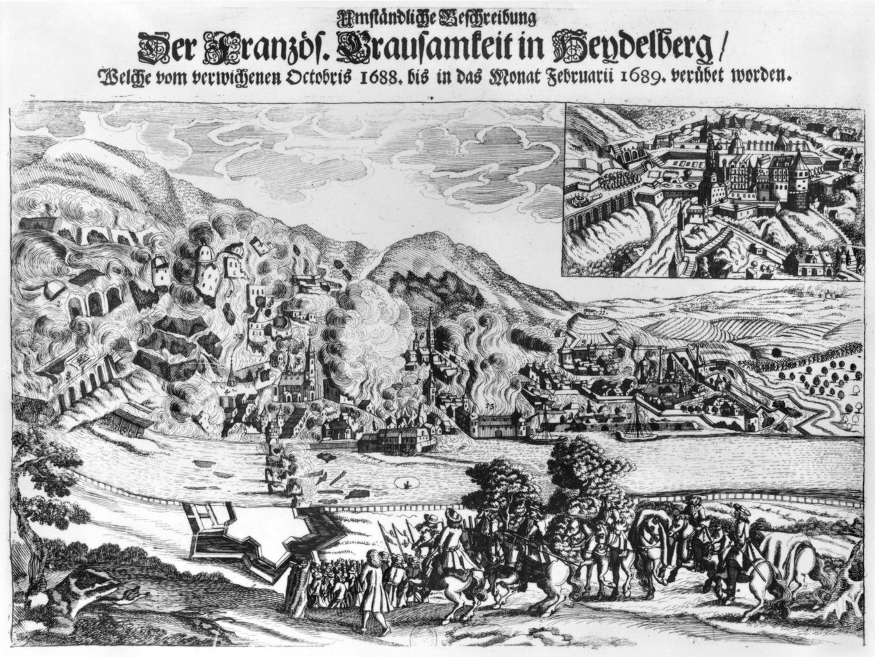 Inntak og ødeleggelse av Heidelberg av franskmennene i februar 1689 av German School