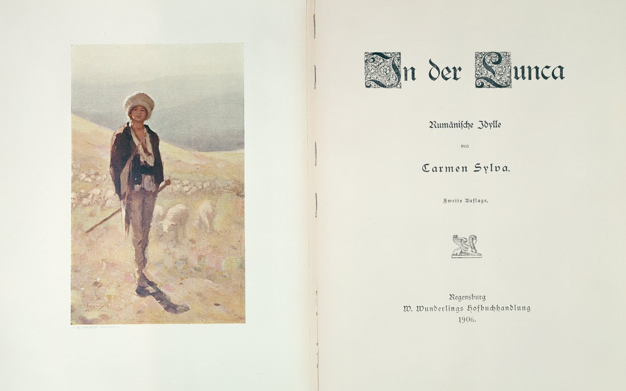 Tittelside til romanen In der Lunca av Carmen Sylva, utgitt i Regensburg 1906 av German School