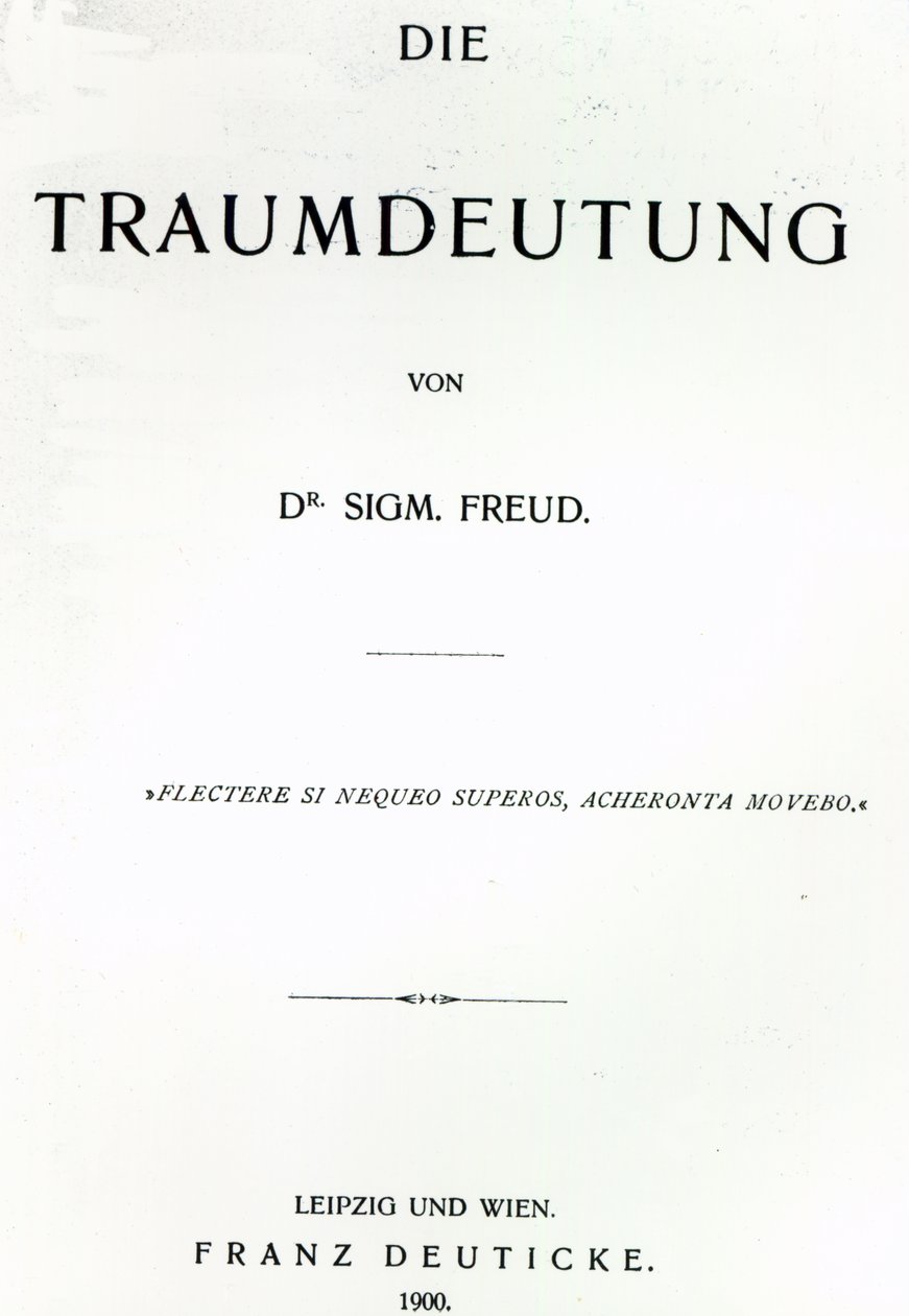 Tittelside til Die Traumdeutung av Sigmund Freud, utgitt i 1899 (trykk) av German School