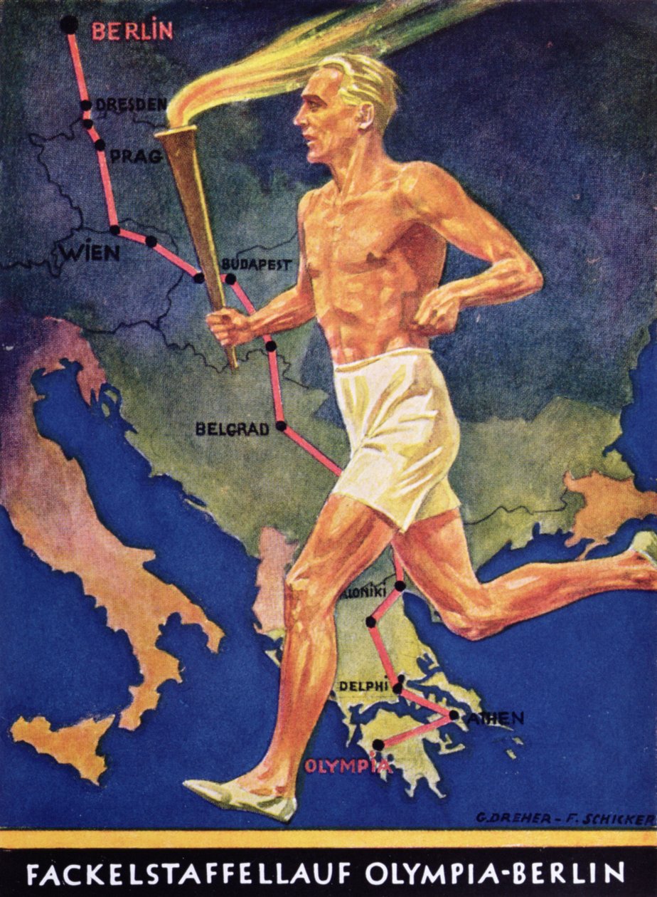 Fakkelbærer ved de olympiske leker i Berlin, 1936 av German School