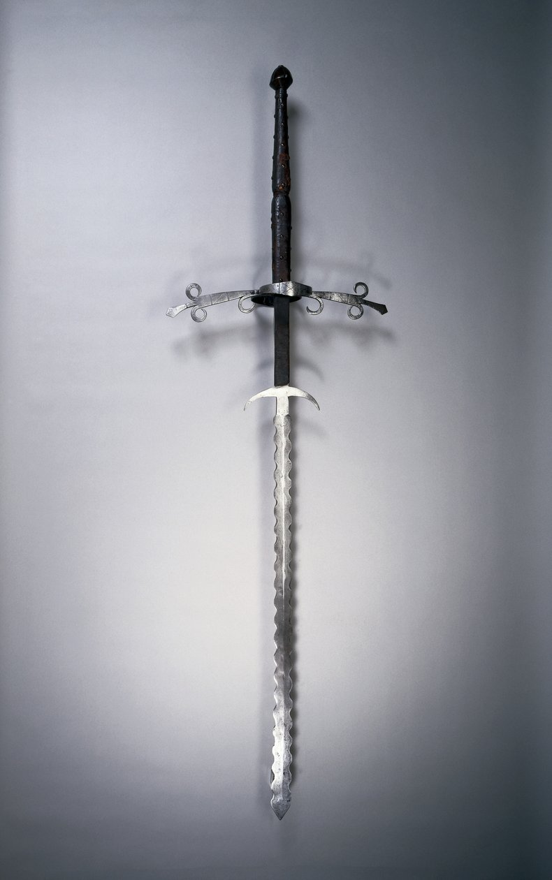 Tohåndssverd med flamboyant blad, 1550-1600 av German School