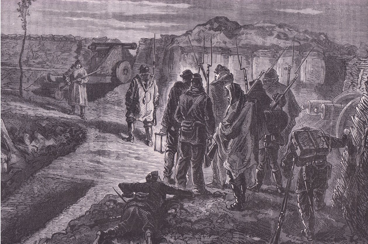 På vollene, Cassells History of the War between France and Germany utgitt av Cassell and Company Limited, ca. 1890 (litho) av German School