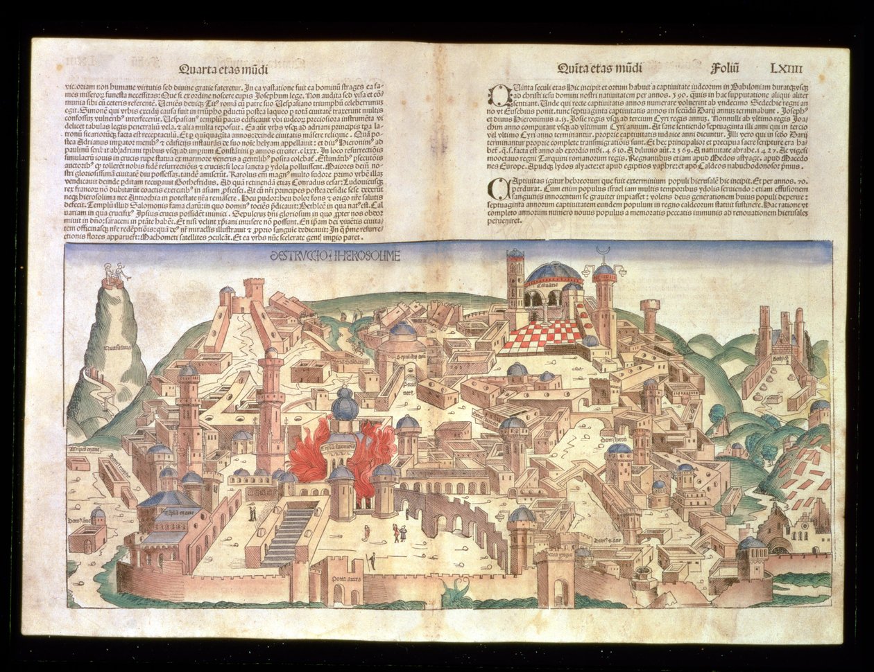 Utsikt over byen Jerusalem, fra Nürnberg-krøniken av Hartmann Schedel (1440-1514) 1493 av German School