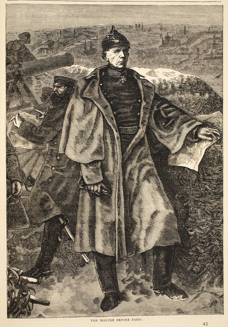 Von Moltke før Paris, november 1870, illustrasjon fra Cassells historie om krigen mellom Frankrike og Tyskland, 1870-1871 av German School