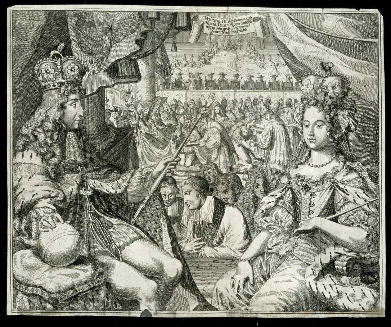 William III (1650-1702) og Mary II (1662-94) konge og dronning av Storbritannia og Irland fra 1689, ca. 1689 av German School
