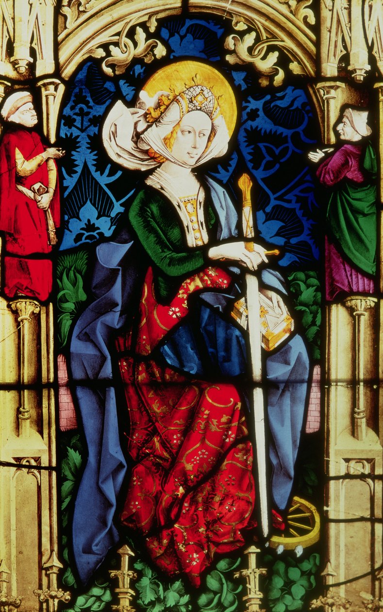Vindu som viser St. Catherine, fra Partenheim, ca. 1440 av German School