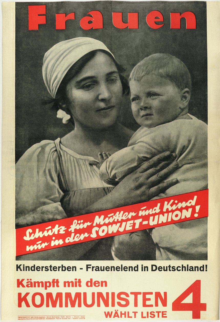 Kvinner! Kjemp med kommunistene, stem Liste 4 - Anonymous1924 (litografi) av German School