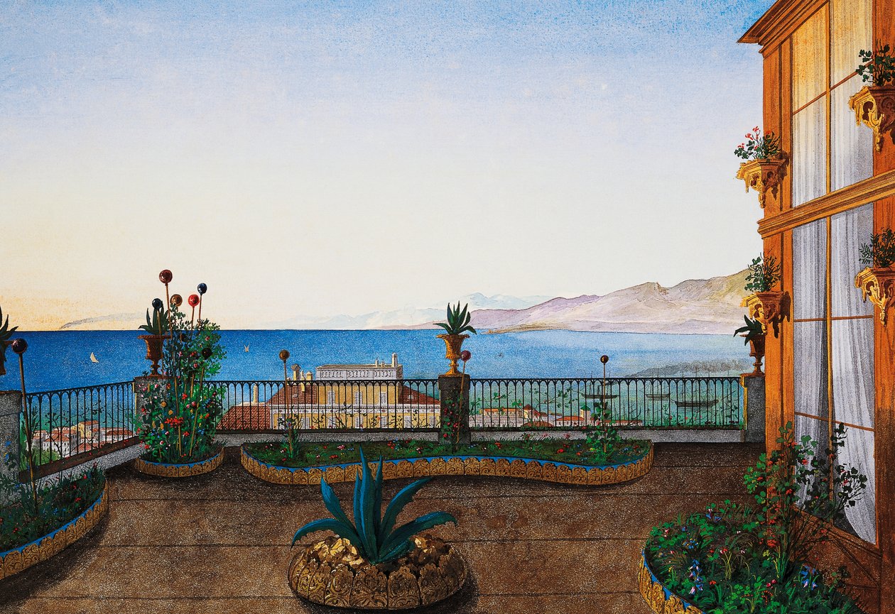 Terrasse i første etasje i Villa Lazzarovic av Germano Prosdocimi