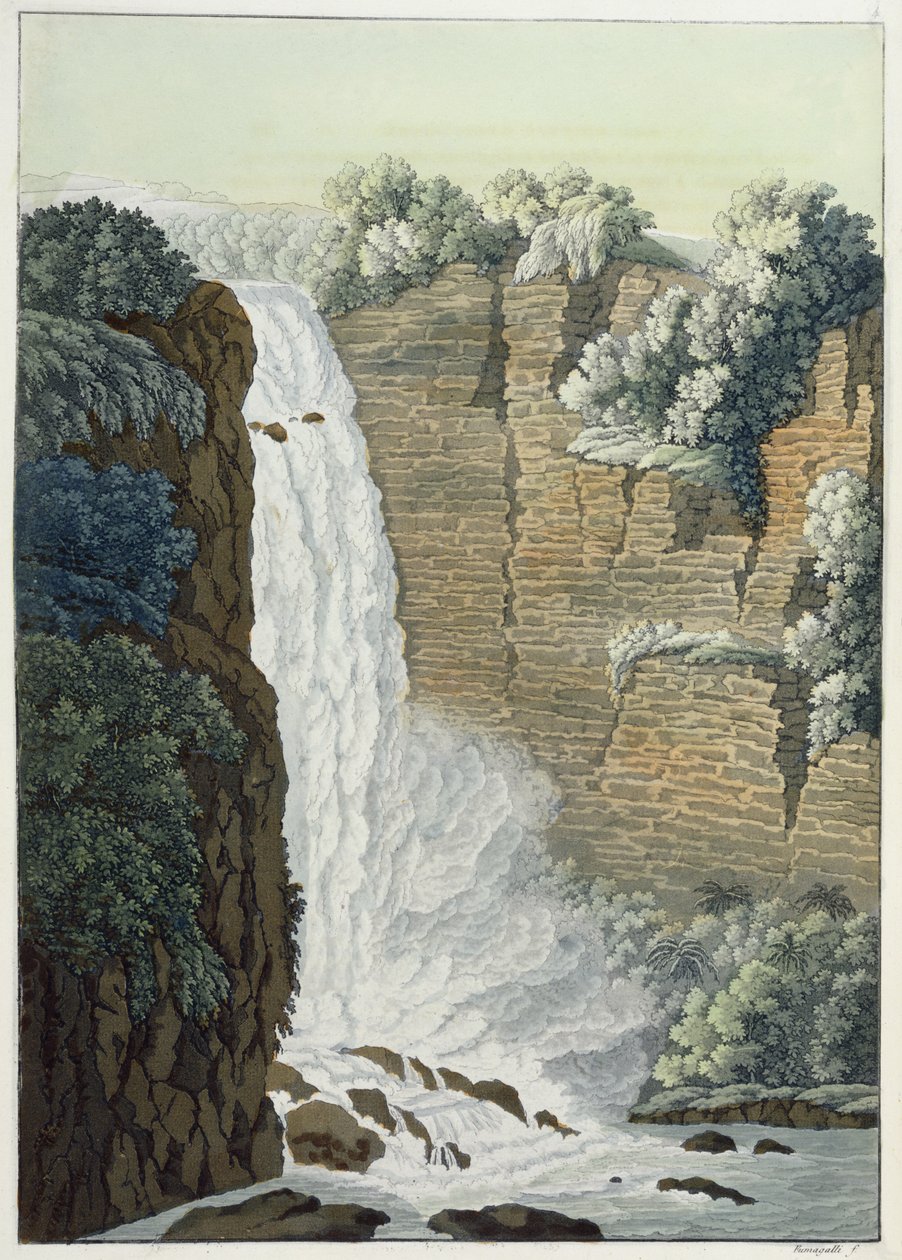 Tequendama-fossen ved Bogota-elven, Colombia av Gerolamo Fumagalli