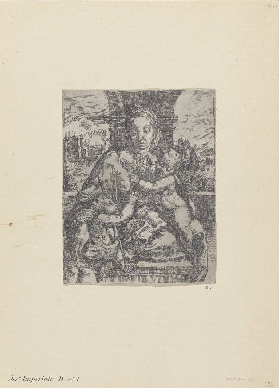 Maria med barn og den unge døperen Johannes av Gerolamo Imperiale