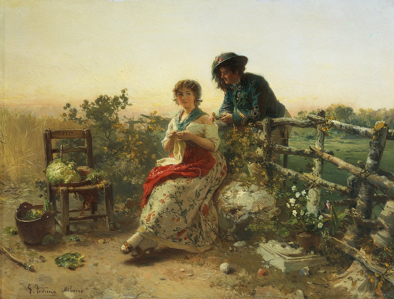In Peacetime, av Gerolamo Induno, cirka 1880, olje på tre av Gerolamo Induno