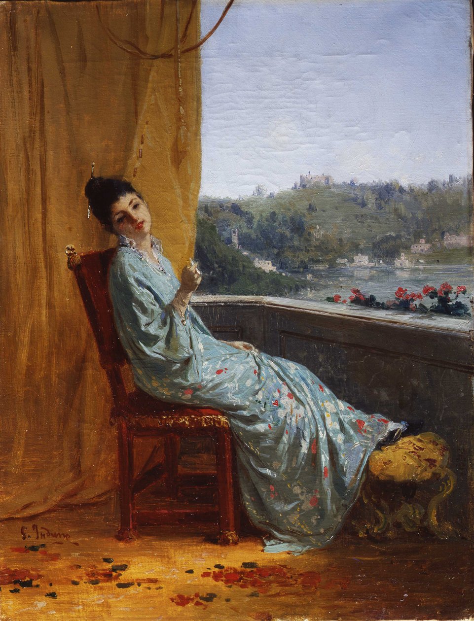 Japansk kvinne, 1880-1885. av Gerolamo Induno