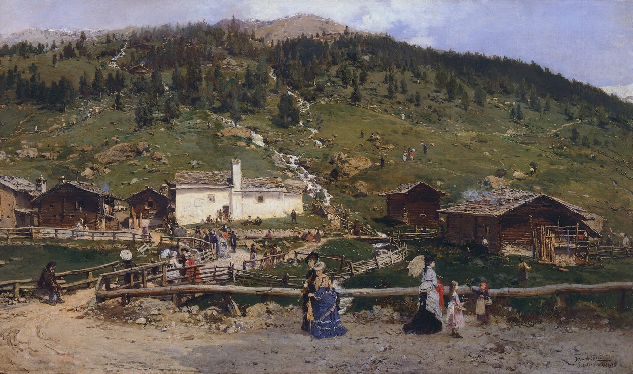Saint Catherine in Valfurva, av Gerolamo Induno (1825-1890) av Gerolamo Induno