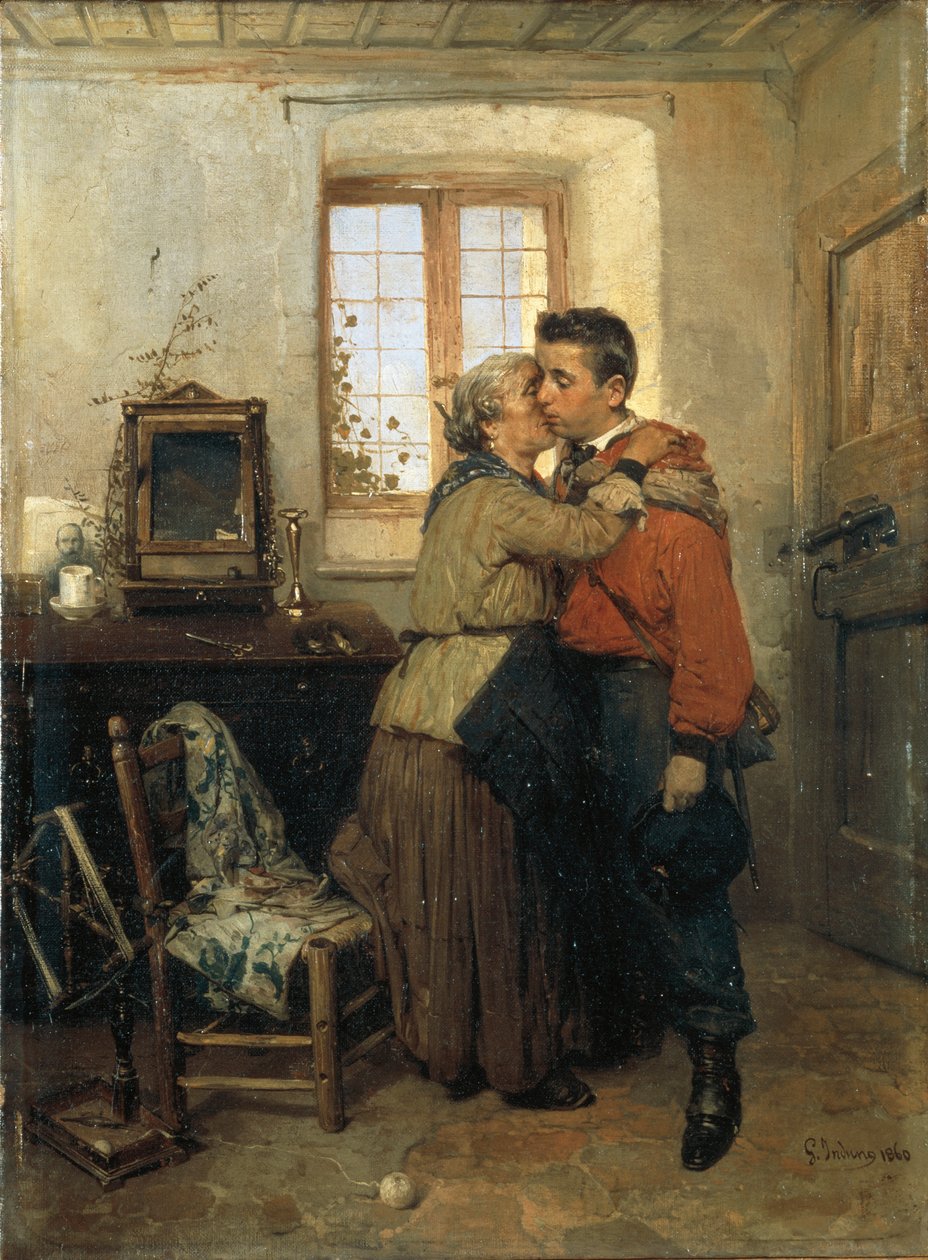 The Departure of the Garibaldino, av Gerolamo Induno av Gerolamo Induno
