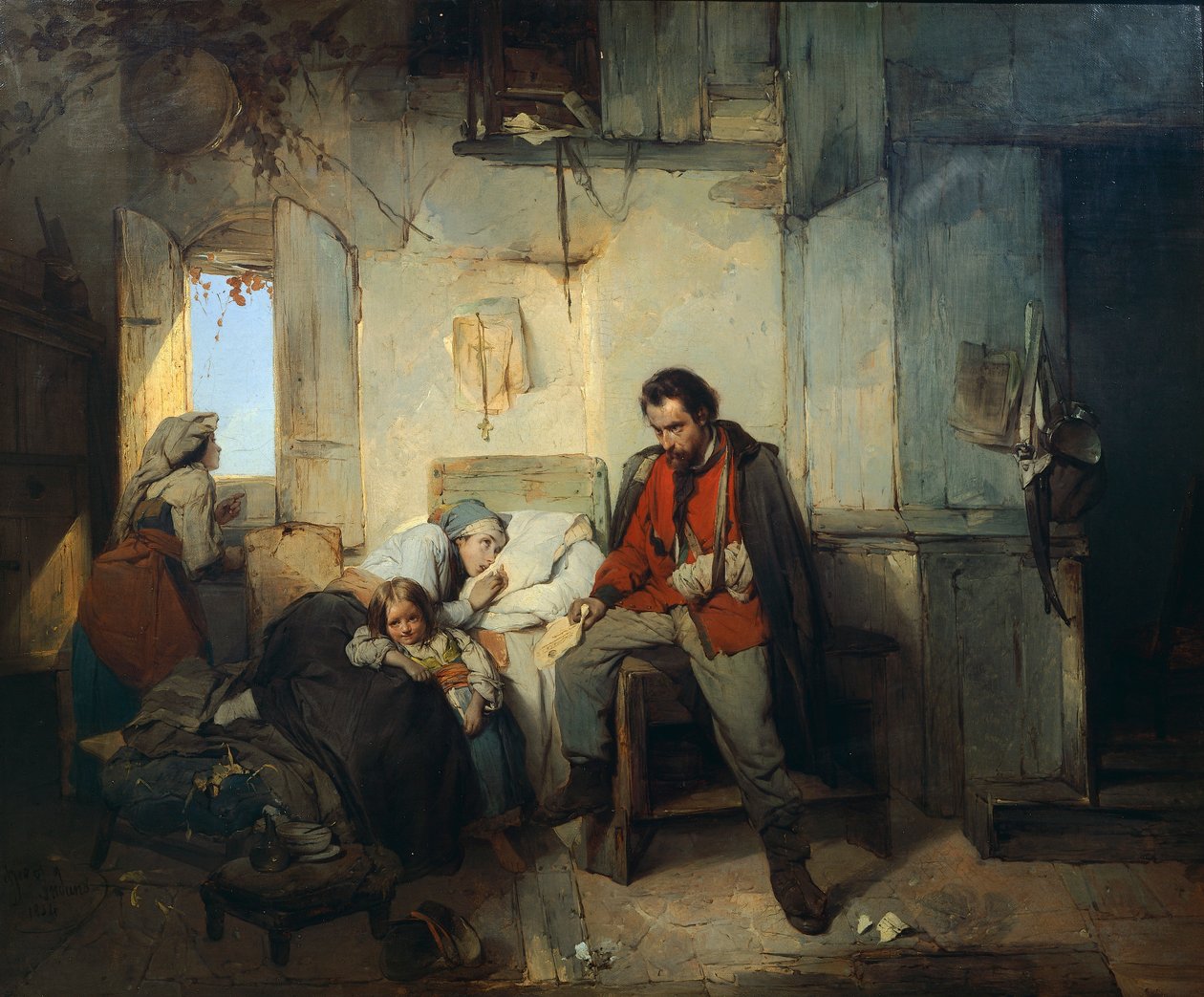 The Return of the Wounded Soldier, av Gerolamo Induno av Gerolamo Induno