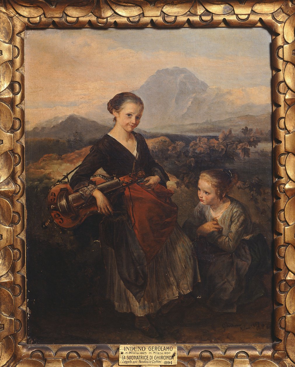 The Woman Playing the Hurdy Gurdy, av Gerolamo Induno av Gerolamo Induno