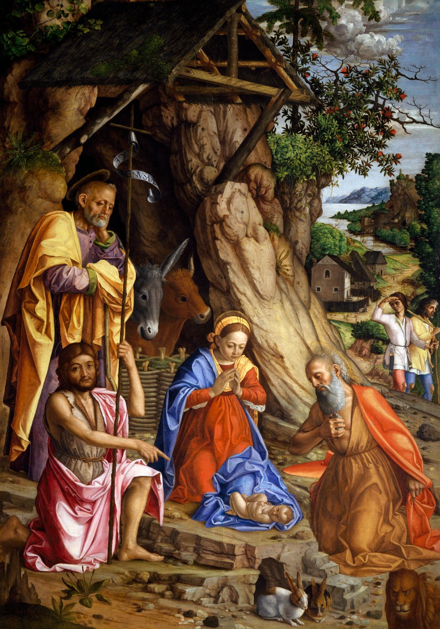 Fødsel med kaniner, ca. 1500 (olje på lerret) av Gerolamo dai Libri