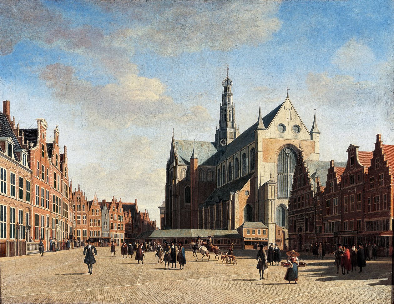 Det store markedet i Haarlem av Gerrit Adriaensz Berckheyde