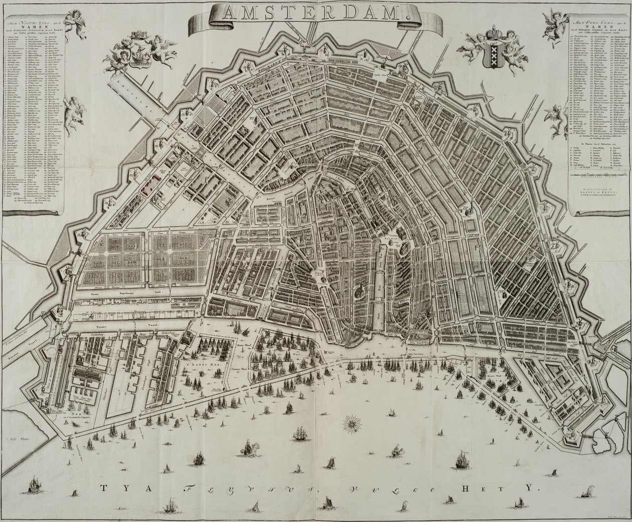 1737 kart over Amsterdam av Gerrit de Broen av Gerrit de Broen