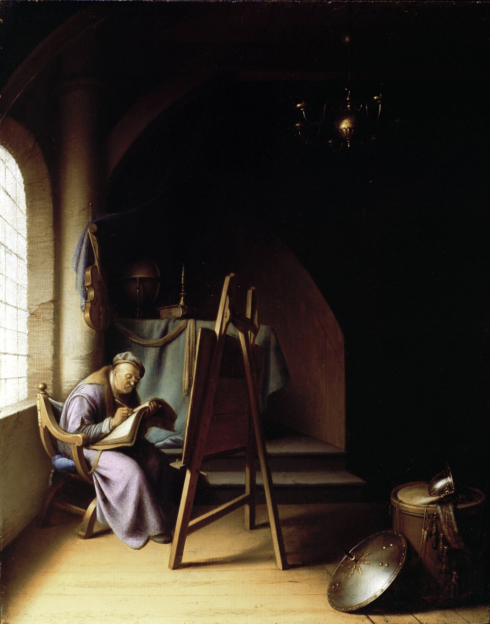 Mann med staffeli av Gerrit Dou