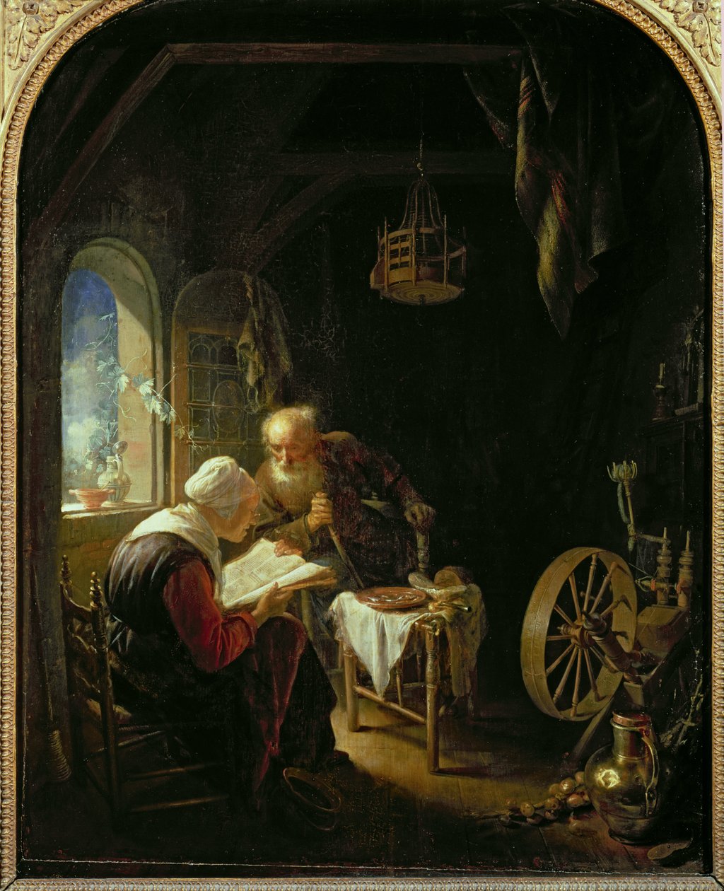 Bibelleksjonen, eller Anne og Tobias av Gerrit Dou