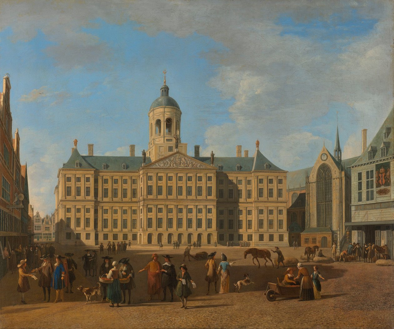 Amsterdam rådhus på demningen av Gerrit Adriaenszoon Berckheyde