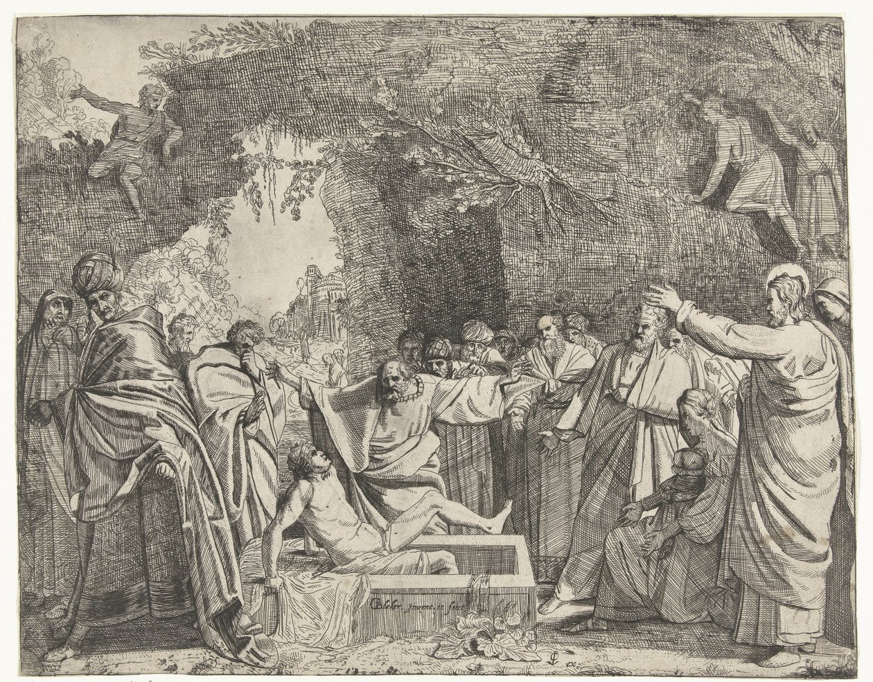 Oppdragelse av Lasarus av Gerrit Bleker