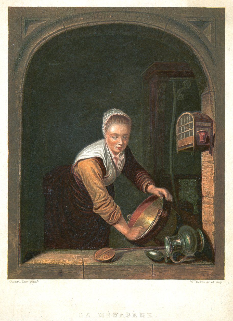 Husfruen, ca 1630-1670 av Gerrit Dou