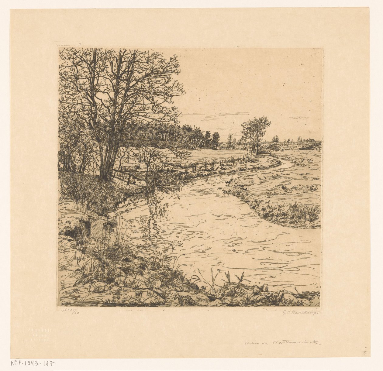 At the Hattemerbeek (original tittel på objektet) av Gerrit Haverkamp (signed by artist)