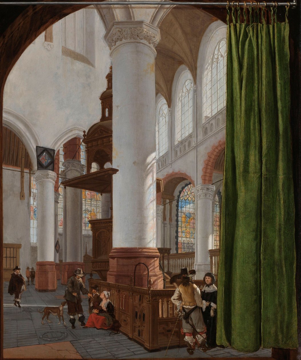 Interior of the Oude Kerk in Delft av Gerrit Houckgeest