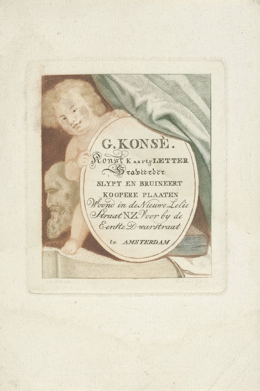 Visittkort til Gerrit Konsé av Gerrit Konsé