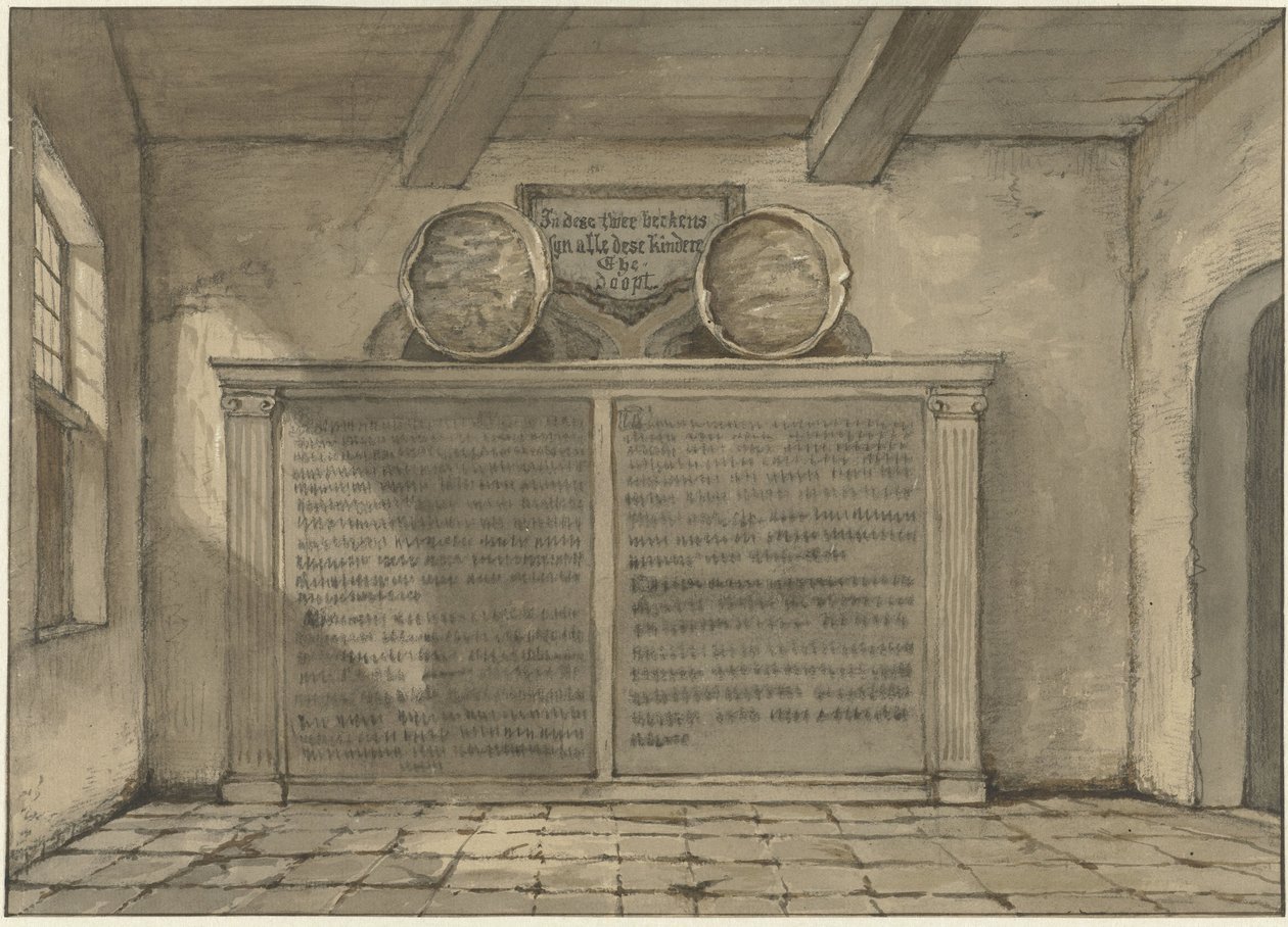 To kobberbassenger i kirken i Loosduinen av Gerrit Lamberts