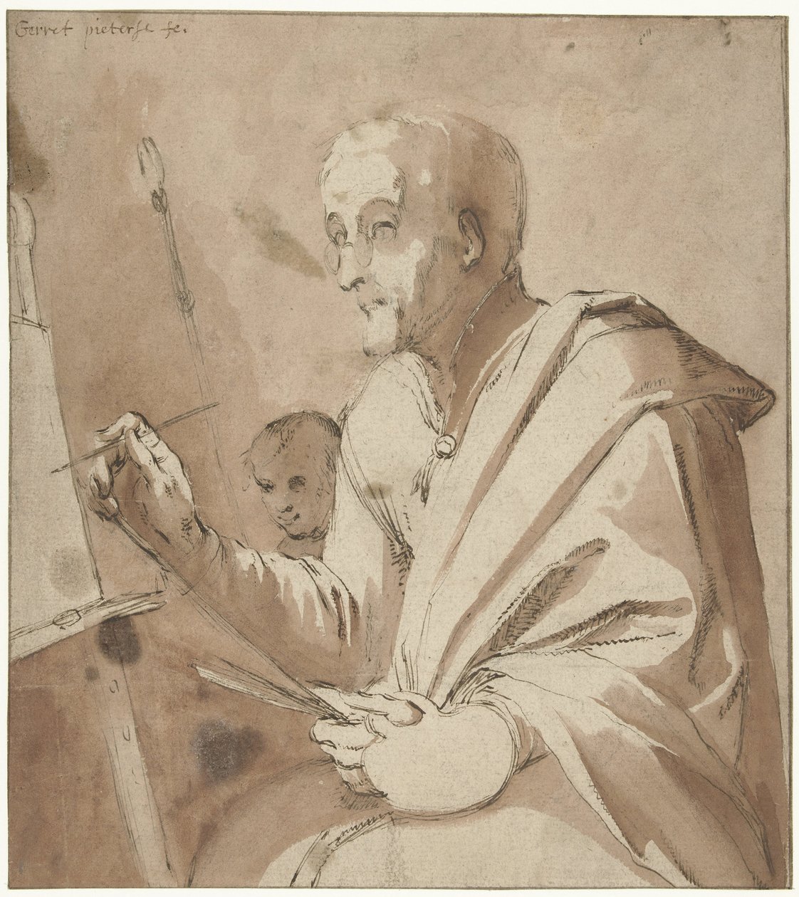 Maler for staffeliet sitt av Gerrit Pietersz. Sweelink