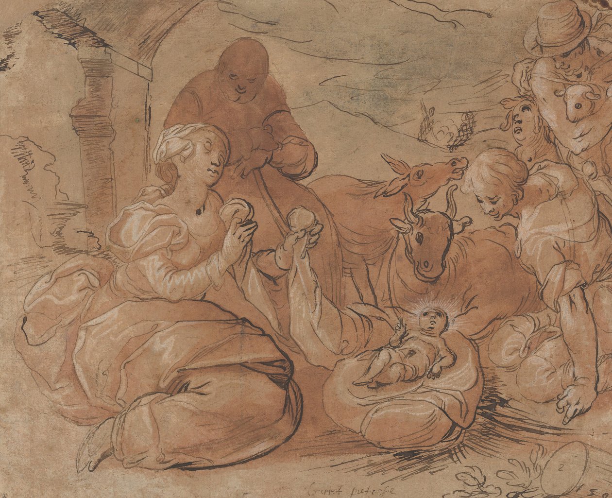 Hyrdenes tilbedelse, 1599. av Gerrit Pietersz Sweelink