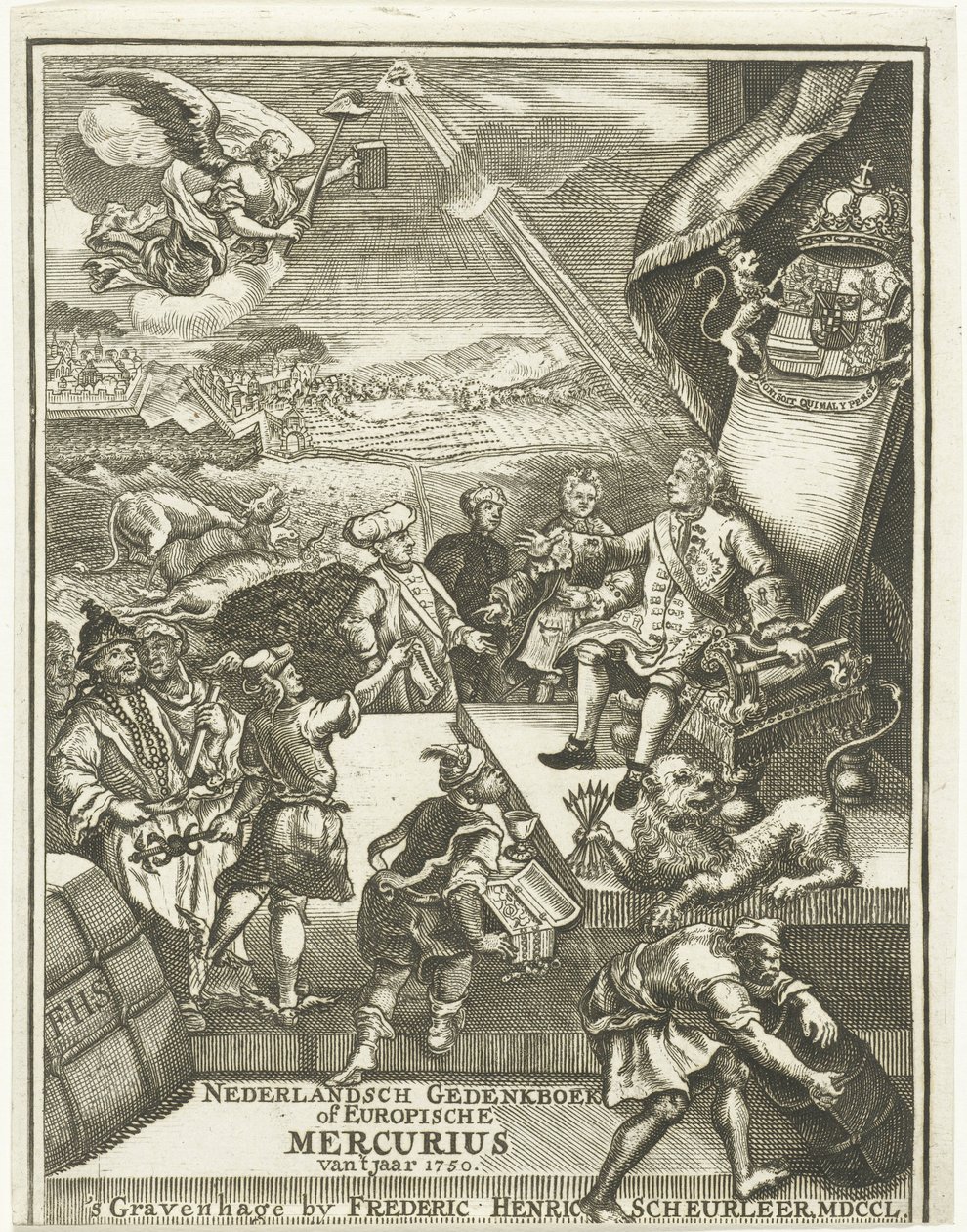 Tittelside for European Mercury of 1750 av Gerrit Sibersma (possibly)