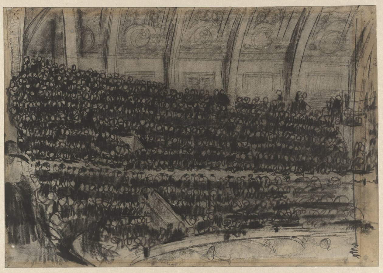 Tilskuere på tribunen til Circus Carré av Gerrit Willem Dijsselhof