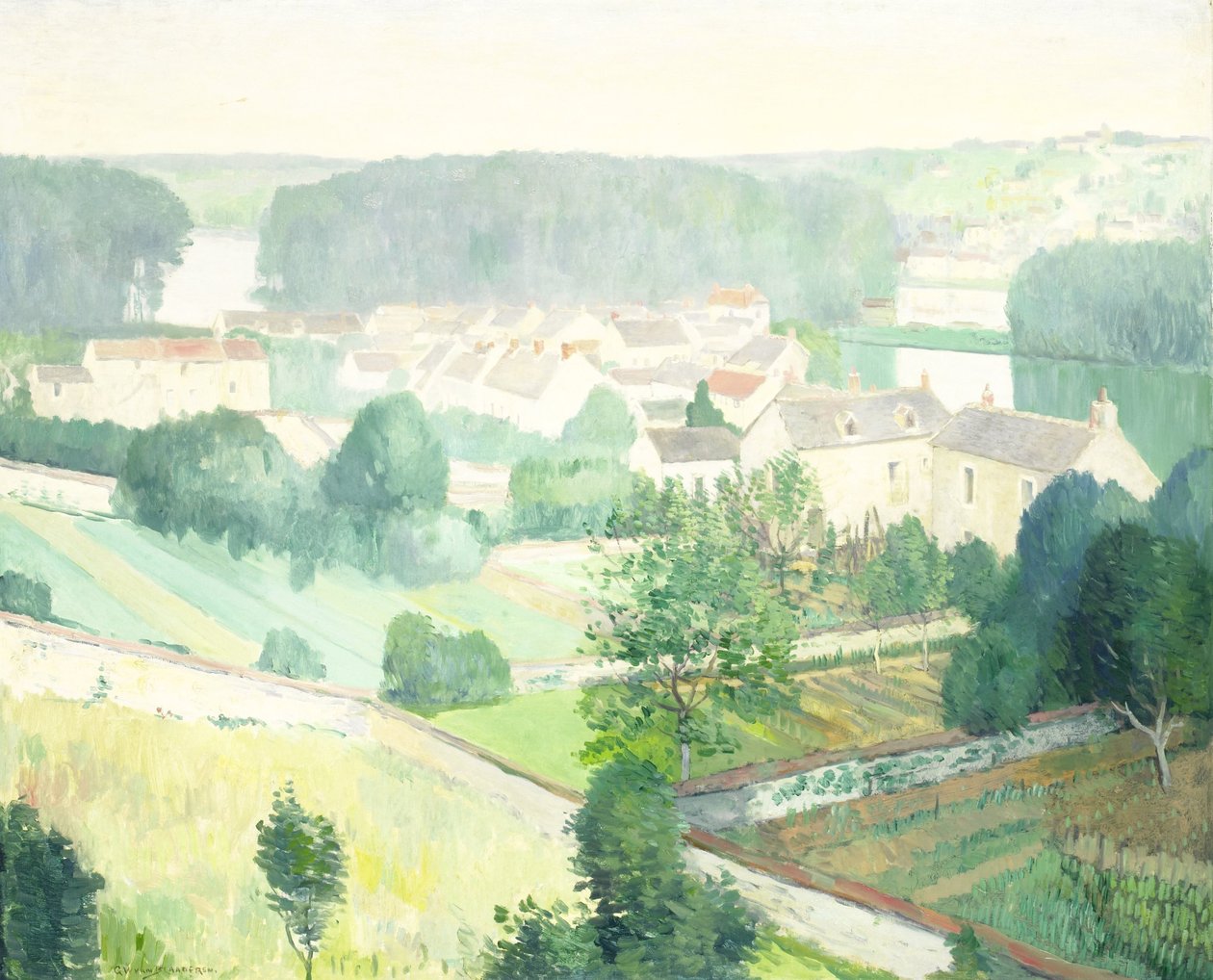 Landsbyen Sannois av Gerrit van Blaaderen