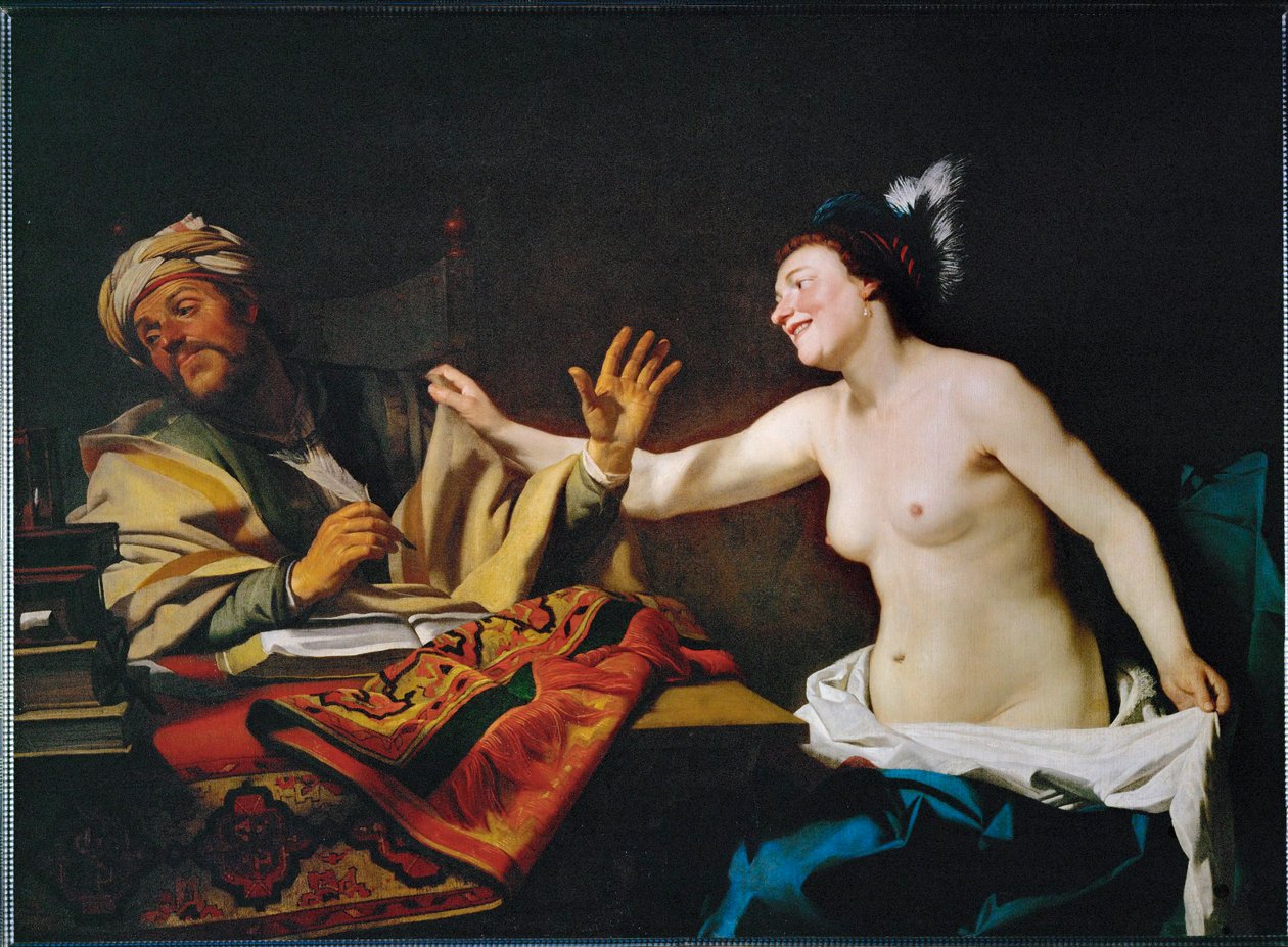 Den standhaftige filosofen (olje på lerret) av Gerrit van Honthorst