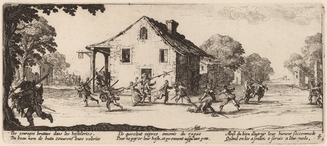 Scene for plyndring av Gerrit van Schagen after Jacques Callot