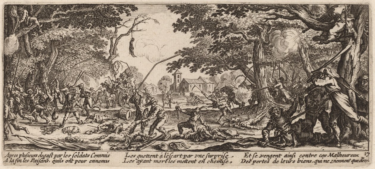 Bøndene hevner seg selv av Gerrit van Schagen after Jacques Callot