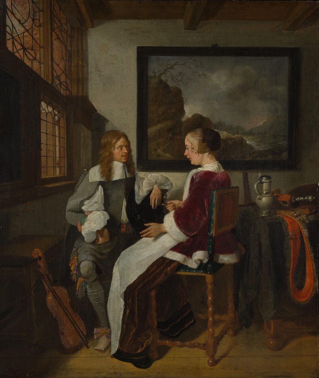 Sentimental samtale, tidlig på 1660-tallet. av Gerritsz Quiringh van Brekelenkam