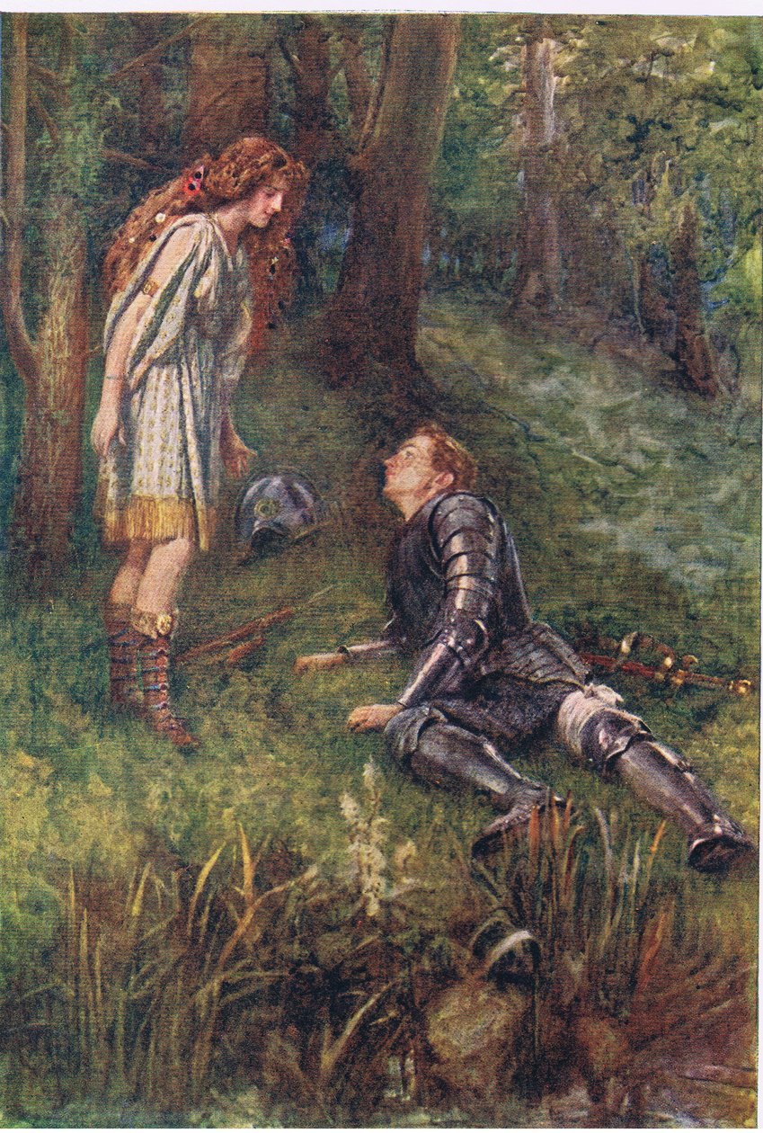 Belphoebe og Timius, Stories from the Faerie Queen utgitt av George Harrap and Company av Gertrude E. Demain (after) Hammond