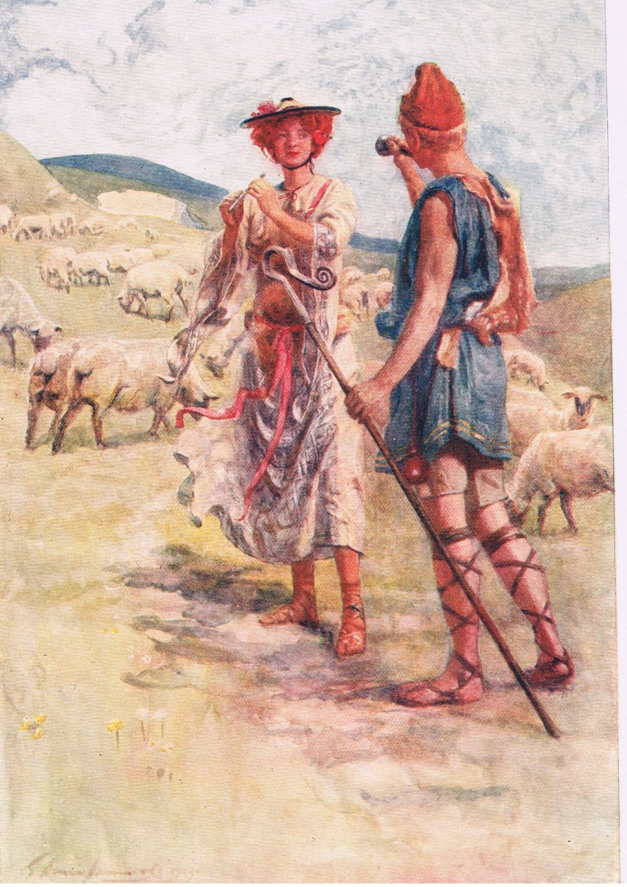 Calidore og Pastonella, historier fra Faerie Queen utgitt av George Harrap and Company av Gertrude E. Demain (after) Hammond