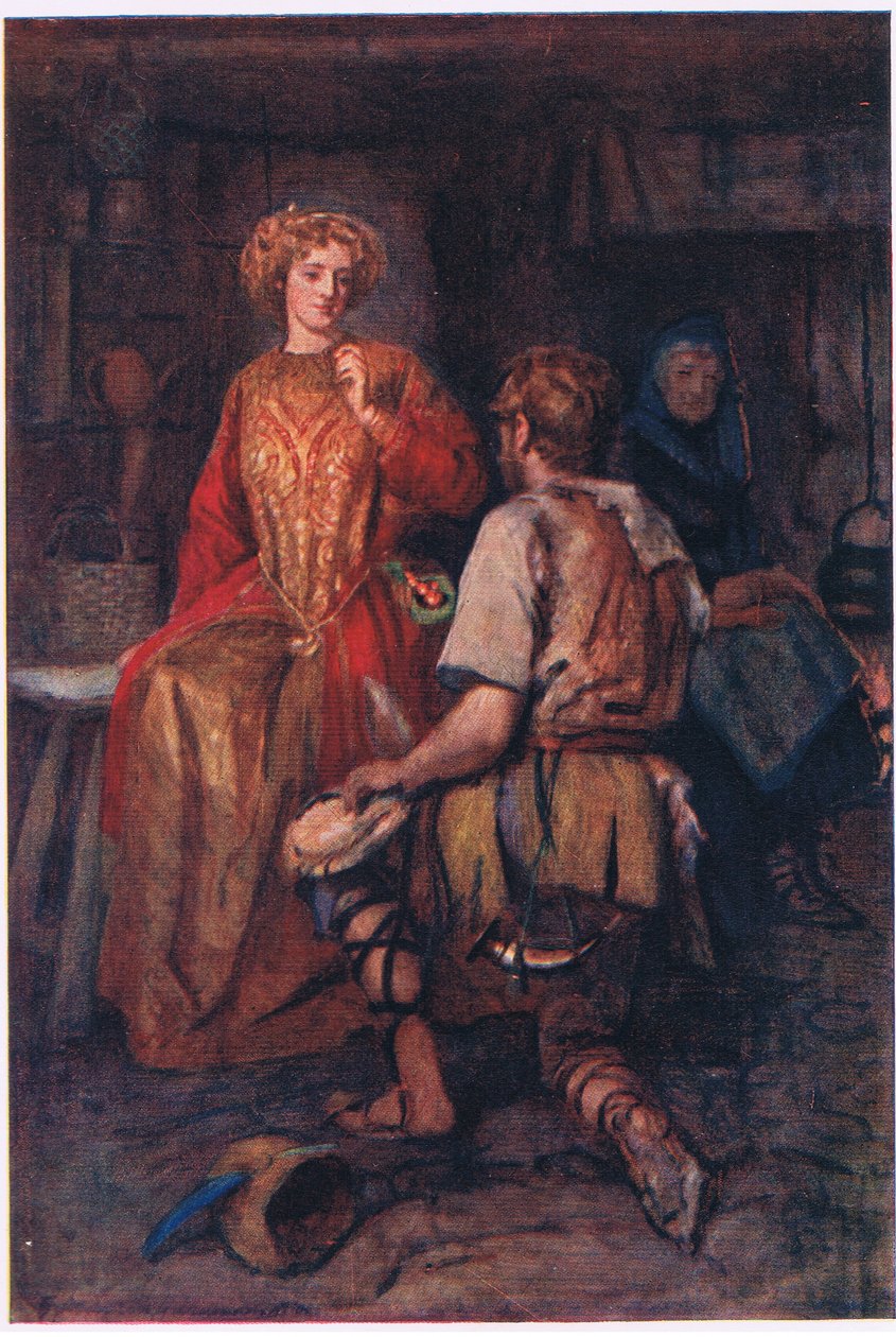 "Ofte fra skogens villmarker han brakte, hvis sider smilte rødt!", Historier fra Faerie Queen utgitt av George Harrap and Company av Gertrude E. Demain (after) Hammond