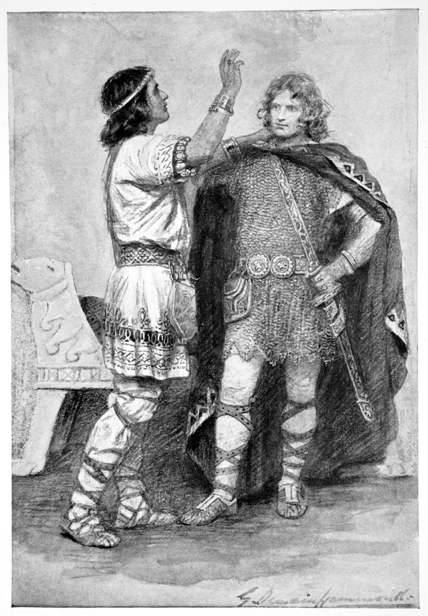 'Hereward og Sigtryg', 1910. av Gertrude E Demain Hammond