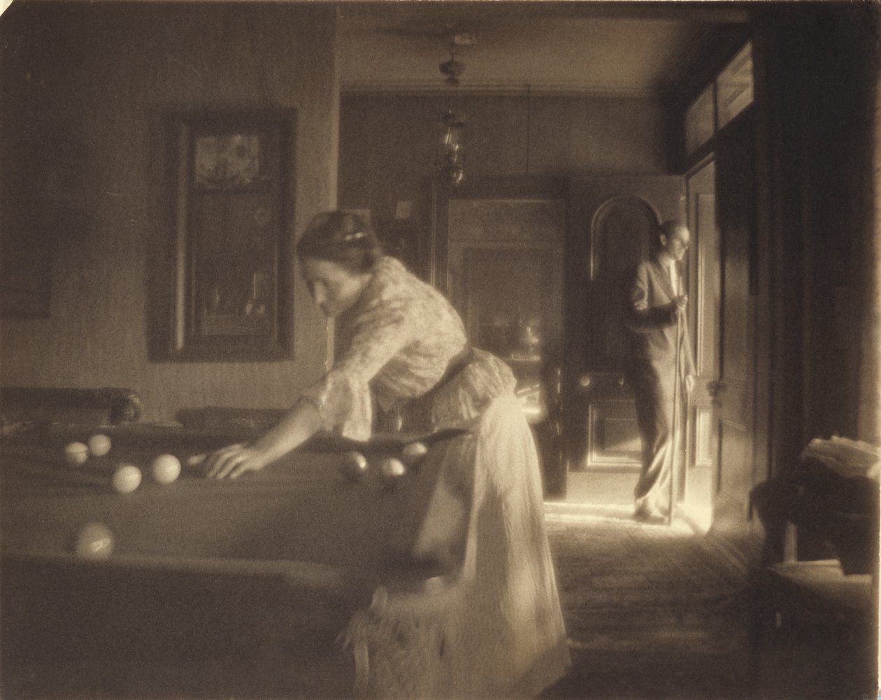 The Billiard Game, ca. 1907 (platinatrykk) av Gertrude Käsebier