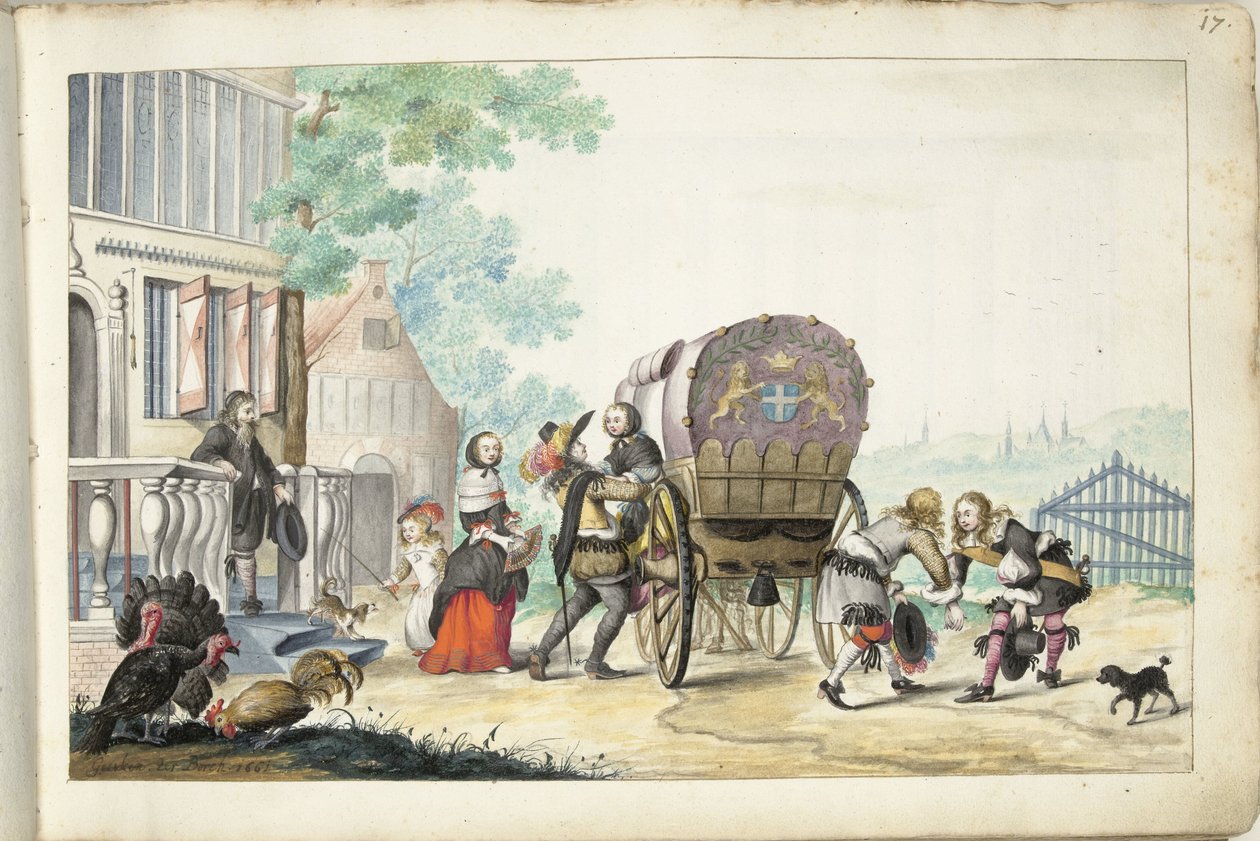 Ankomst til et landsted av Gesina ter Borch (signed by artist)